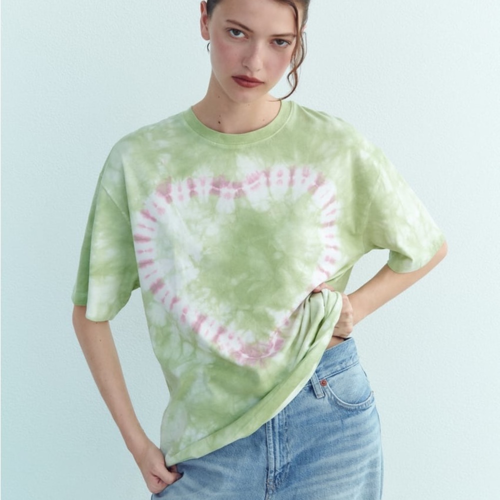 ZARA Tie Dye Heart T-Shirt